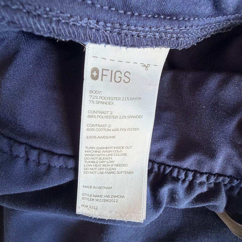 Set of Figs Womens Scrubs Jogger Pants & Top  Pockets XL XXL Navy Blue - Picture 4 of 11